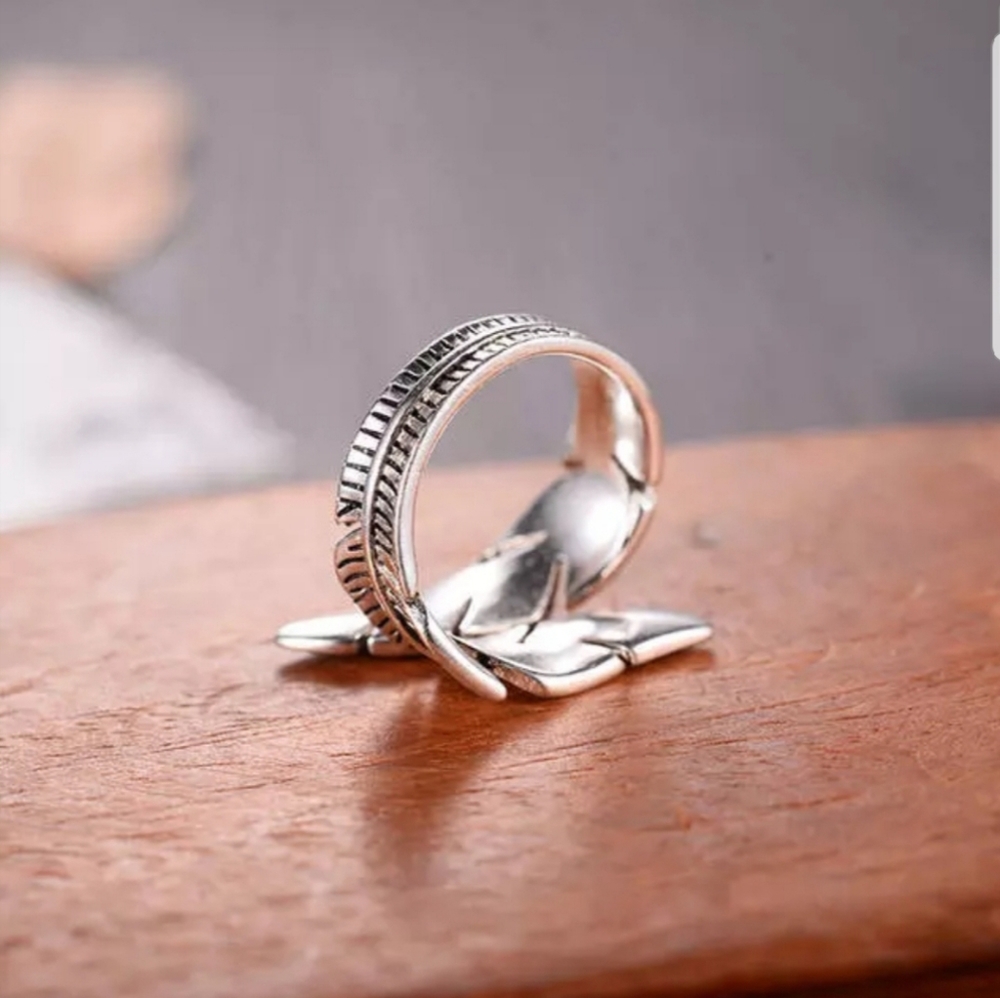 Beautiful 925 sterling silver feather ring!!! - Picture 6 of 7